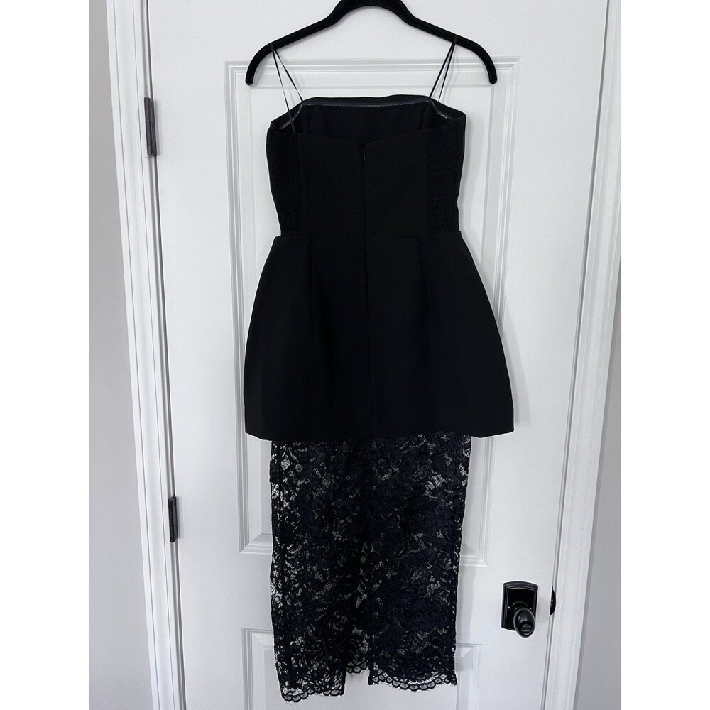 NWT Amanda Uprichard Jada Strapless Lace Midi Dress Black Size Small - Picture 6 of 10
